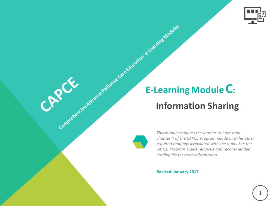 CAPCE e-Learning Module C